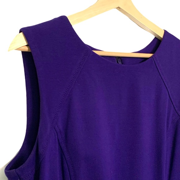 Talbots Purple Sheath Dress Sleeveless Midi Length Size 12 Career Office Church - Picture 2 of 9